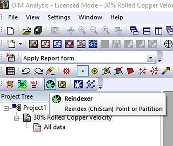 Utilities 工具栏中的 Reindexer 按钮。